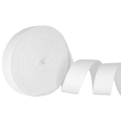 Image of Trimz 10mtr roll of 30mm White Cotton Webbing, Blend