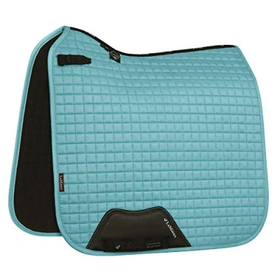 Image of LeMieux Suede Close Contact Square Saddle Pads for Horses in Azure 100% Natural Bamboo Breathable Large
