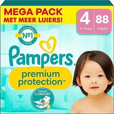 Image of Pampers Premium Protection Mega Pack 88 Diapers Size 4 (9 14 kg)