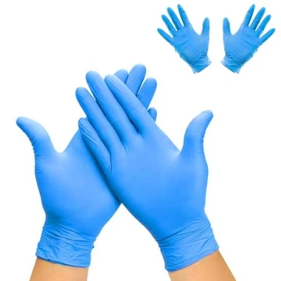 Image of G4GADGET 100 Vinyl Powder Free Blue Extra Large Examination Gloves Latex