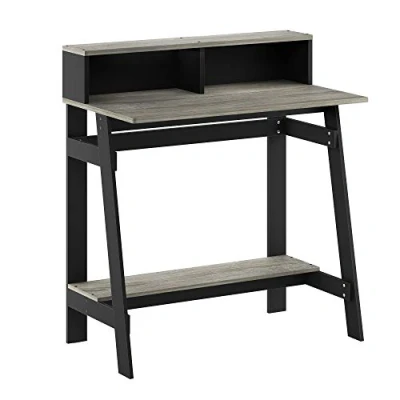Image of Furinno Simplistic A Frame Computer Desk, Study Writing Black/French Oak,31.5 x 35.5 inches