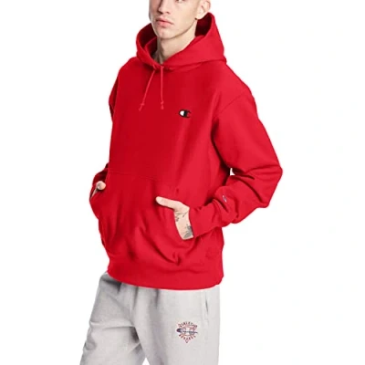 Image of Champion Men&#039;s gf68reverse Hoody, Team Red Scarlet/Left Chest C Logo, XXL UK