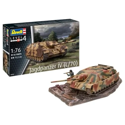 Image of Revell 03359 Jagdpanzer IV (L/70) 1:76 Scale Unbuilt/Unpainted Plastic Model Kit, Assorted