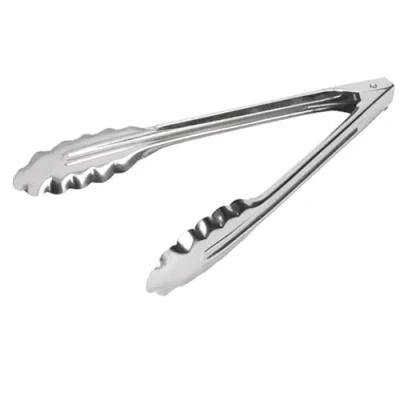 Image of Chabrias Barbeque Tongs,Lockable Metal Tongs, Kitchen Salad Serving BBQ Buffet Clip Stainless Steel Utensils (9 inch)