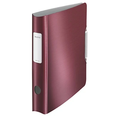 Image of Leitz Lever Arch File, Garnet red, A4, Curved spine 6.5 cm width, Elastic fastening, Light polyfoam, Style Range, 11090028