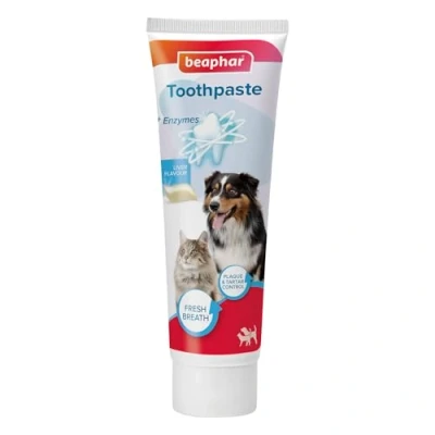 Image of Beaphar Advanced Dual Enzyme Toothpaste Dental Care for Dogs and Cats Helps Prevent Bad Breath Combat Plaque Liver Flavoured 100g Tube