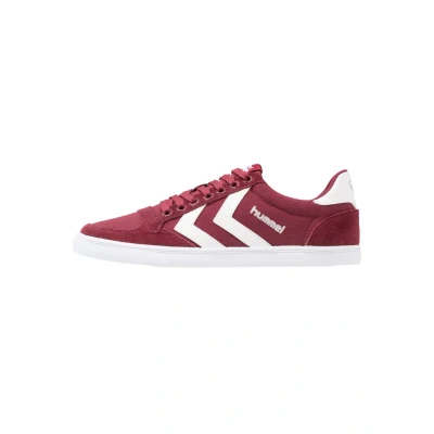 Image of Hummel Slimmer Stadil LOW Trainers, Size: 5, Bordeaux/weiß Leather and textile