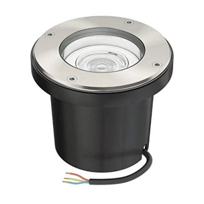 Image of ledscom.de Ground recessed luminaire BOFU for Outdoor swivelling Stainless Steel Round IP67 150mm Ø incl. LED lamp (Warm White, 5,4W, 510lm, 50)