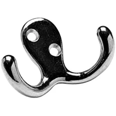 Image of Merriway® BH00127 (4 Pcs) Chrome Plated Twin Robe Hook Pack of 4 Pieces