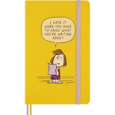 Image of Moleskine Peanuts Lined Notebook, Patty Design Notebook with Hard Cover, Bookmark, and Themed Stickers, Size Large 13 x 21 cm