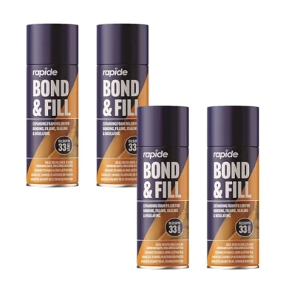 Image of SDMAX Expanding Foam Filler Spray, Bond and Fill, Long Lasting Seal, Ideal for Bonding, Filling, Sealing Insulating Cracks, Gaps, Fills Up to 33 Litres, 500ML (4 PCS)