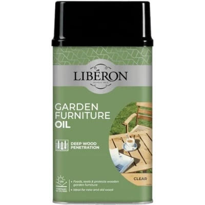 Image of Liberon 1L Clear Garden Furniture Oil Outdoor Wood Treatment