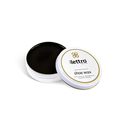 Image of Lettro Shoe Wax, 100ml (3.38 fl. Oz), Professional Quality Polish in Multiple Colours, Exceptional Shine for Smooth Leather Shoes, Bags, Jackets and More, Black