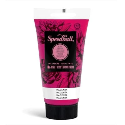 Image of Speedball Art Products 75cc Water Soluble Block Ink Magenta, Wood, 2.5oz
