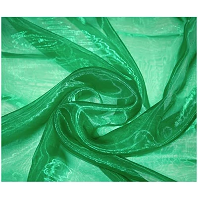 Image of Premium Crystal Organza Voile Fancy Dress Costume Decorations Fabric 150cm Wide/Sold by The Metre (Green)