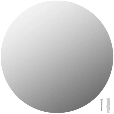 Image of vidaXL Wall Mirror 40cm Round Glass Silver Modern mounted Dresser for Bedroom/Living Room/Dressing Room