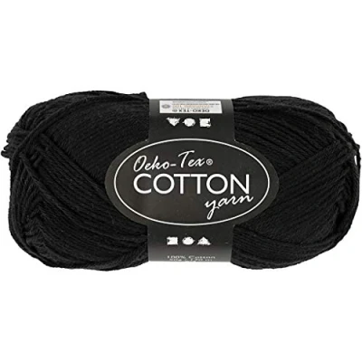 Image of Creativ Cotton Yarn, Black, One Size