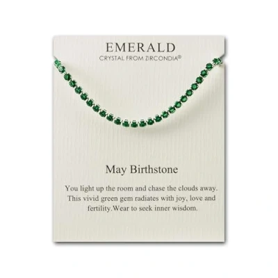 Image of Philip Jones May Birthstone Friendship Bracelet with Emerald Zircondia® Crystals