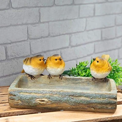 Image of Country Living Hand Painted Robin Bird Bath