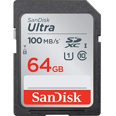 Image of SanDisk 64GB Ultra SDXC UHS I Memory Card 100MB/s, C10, U1, Full HD, SD SDSDUNR 064G GN6IN (Renewed)