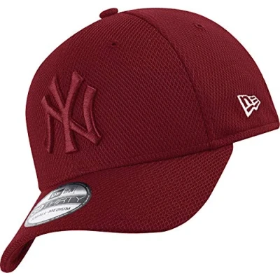 Image of New Era York Yankees 39thirty Stretch Cap Diamond Tonal Maroon S M