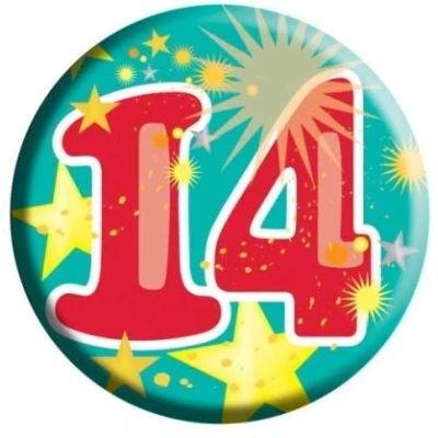 Image of amscan International 61mm Badge Age 14 Generic
