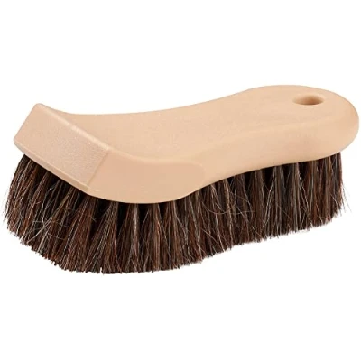 Image of JSCARLIFE Car Cleaning Brush, Soft Horse Hair Detailing Brush Non slip Handle Wash Vehicle for Rim Chassis,Radiator Grille,Engine,Sofa Leather Fabric Beige