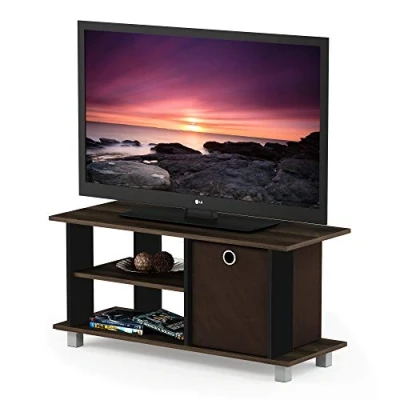 Image of Furinno TV Entertainment Center, Wood, Columbia Walnut/Dark Brown, one size