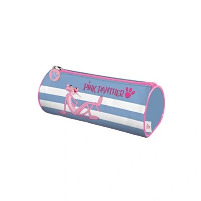 Image of Dohe Round Pencil Case Pink Panther Stripes Model