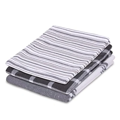 Image of Pagnanno Hotel Quality Kitchen tea Towels &amp; Waffle Weave towel Professional Cotton 45 x 70 cm Absorbent Fast Drying Dish Towels, and Bar (Pack of 3 (45x70cm), Unique Design)