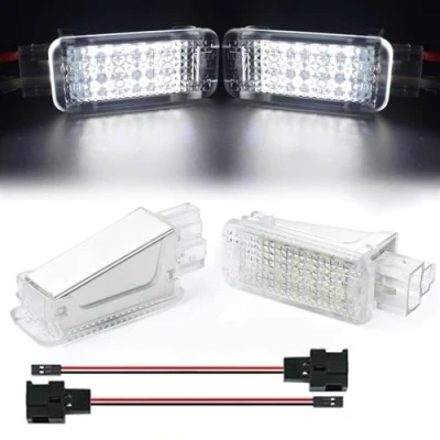 Image of JAFYLO 2Pcs LED Footwell Boot Door light Courtesy Luggage Lamps, for Skoda, Superb B5 B6 B7, Octavia, 2 3 4 Fabia Rapid Yeti Kamiq Scala Car interior lights(Highlight White 1)
