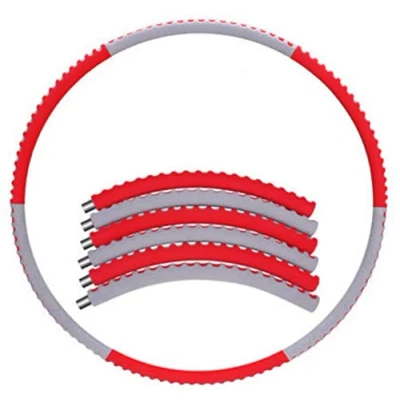 Image of Ever Rich FitnessWave Weighted Fitness Exercise Hula Hoop (Pink Grey) (STY 2 Red)
