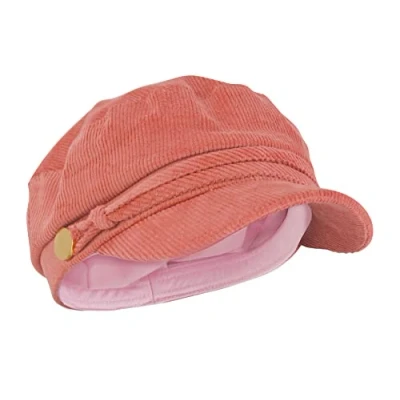Image of Sock Snob Ladies Cotton Casual Peaked Denim or Corduroy Baker Boy Hat Fiddler Cap with Rope (GL724 Pink, One Size)