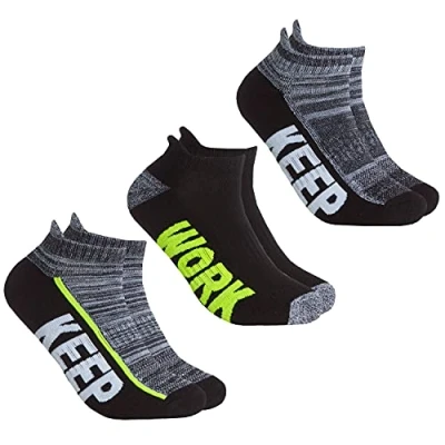 Image of Metzuyan 3 Pairs Boys Kids Childrens Trainer Liner Walk Run Jog Low Cut Ankle Socks Yellow Size 4 6