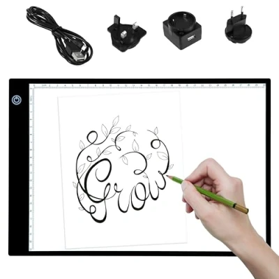 Image of PURElite LED Ultra Thin Light Box with Adjustable Natural Daylight Effect, Black, A4