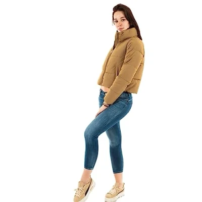 Image of ONLY Women&#039;s Onldolly Short Puffer Jacket Otw Noos Jacket, Tigers Eye, S