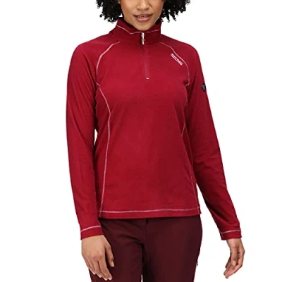 Image of Regatta Womens Montes Lightweight 1/2 Zip Fleece Pullover Beetroot Fig 10