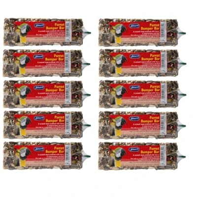 Image of LEEWAY WOODWORK JOHNSONS PARROT BUMPER BARS 170G 1 TO 10 CAGE TREAT SUNFLOWER SEEDS CLIP (X10)