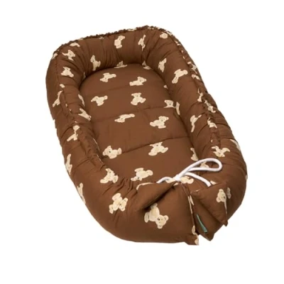 Image of Molis&amp;co Baby Nest 90 x 50 cm Reducer for Crib or Co Sleeping Babies Cotton Portable Travel Cot OEKO TEX 100 (Teddy Mocca)