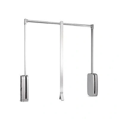 Image of Emuca hanging, pull down wardrobe rail lift, adjustable width 600 830mm (23,6 31,4 inch), chromed, Steel and plastic