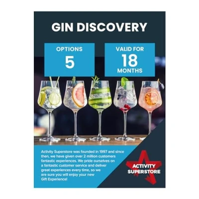 Image of Activity Superstore Gin Discovery Gift Experience Voucher, 18 month Validity, Days, Gifts, Couples Retirement Gifts