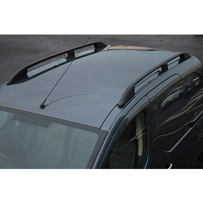 Image of Black Aluminium Roof Rack Rails Side Bars To Fit Berlingo (2008 18)
