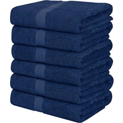 Image of Utopia Towels [6 Pack Bath Towel Set, 100% Ring Spun Cotton (60 x 120 CM) Medium Lightweight and Highly Absorbent Quick Drying Towels, Premium for Hotel, Spa Bathroom (Navy)