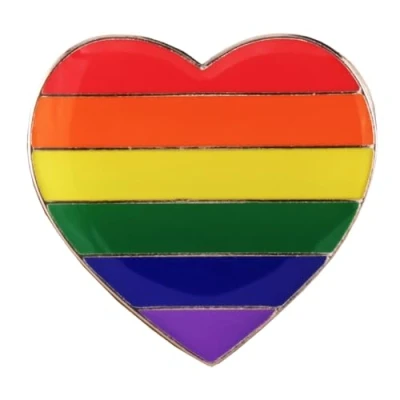 Image of Rainbow Pride Heart Shape Lapel Pin Brooches Pins Flag badge (Rainbow Badge)