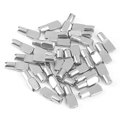 Image of 6mm Shelf Pegs,Fit Diameter Hole Cabinet Furniture Spoon Shape Support Pins for Shelves Nickel Plated(40 Pieces)