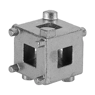 Image of Disc Brake Piston Tool, Universal Carbon Steel Car Rear Retractor Tool Wind Back Cube Calliper Adapter Silver for Vehicles with 4 Wheel Brakes
