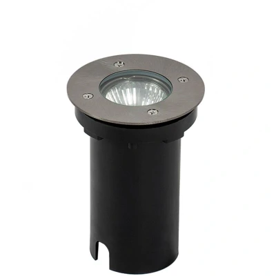 Image of Prios Riya recessed floor light, round, stainless steel