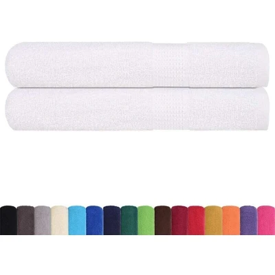 Image of vidaXL Sauna Towels 2 pcs White 80x200 cm 360 gsm 100% Cotton