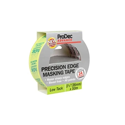 Image of ProDec Advance 36mm (1.5 inch) x 50m Low Tack Precision Edge Multi Surface Painters Masking Tape For Razor Sharp Lines with No Paint Bleed Indoor Painting and Decorating Compatible All Paints