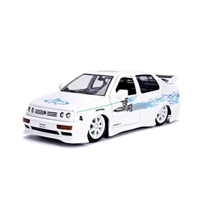 Image of Jada 253203025 Fast and The Furious 1:24 F&amp;F Jesses VW Jetta, White/Blue